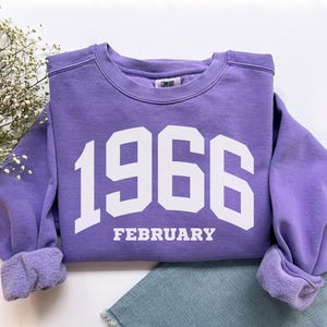 Custom Birth Year Sweatshirt, Comfort Colors Custom Birth Year Shirt 1966 Sweatshirt Turning 60 Years Old, Personalized 60th Birthday Gift