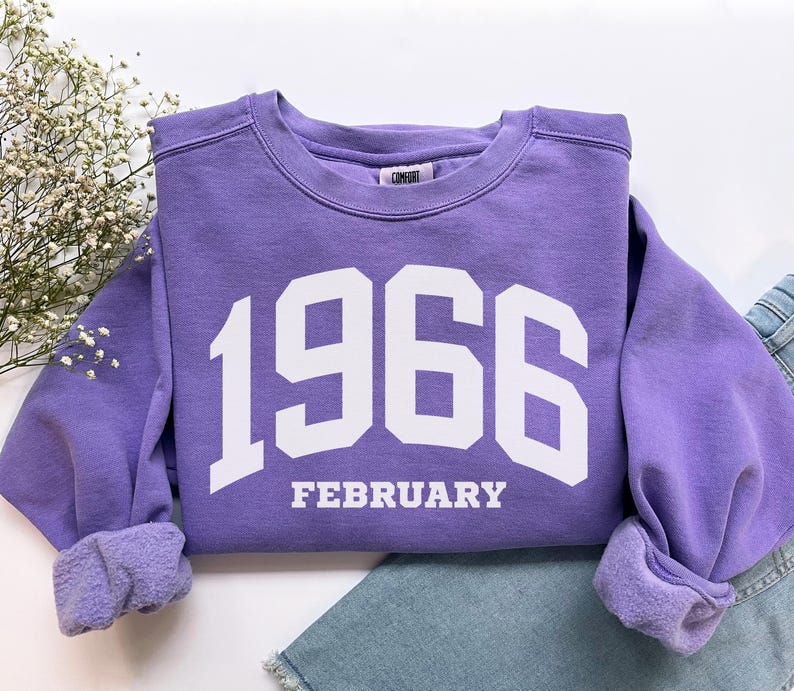 Custom Birth Year Sweatshirt, Comfort Colors Custom Birth Year Shirt 1966 Sweatshirt Turning 60 Years Old, Personalized 60th Birthday Gift