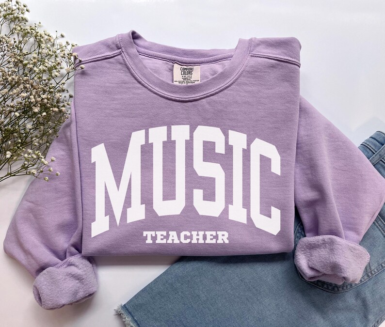 Music Teacher Sweatshirt, Comfort Colors Music Teacher Shirt, Music Lover Piano Teacher Graduation Gift for Musician, Music Student Crewneck