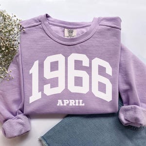 Custom Birth Year Sweatshirt, Comfort Colors Custom Birth Year Shirt 1966 Sweatshirt Turning 60 Years Old, Personalized 60th Birthday Gift