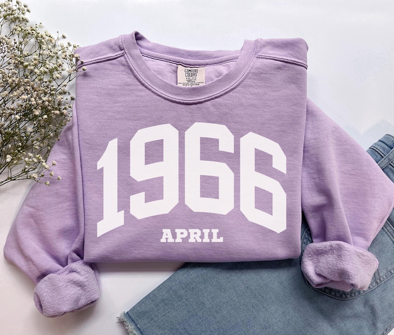 Custom Birth Year Sweatshirt, Comfort Colors Custom Birth Year Shirt 1966 Sweatshirt Turning 60 Years Old, Personalized 60th Birthday Gift