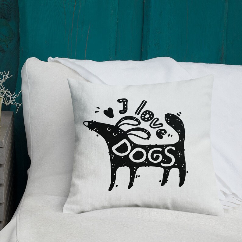 I Love Dogs Pillow Case Dog Pillowcase Dog Lover Gift Dog Etsy