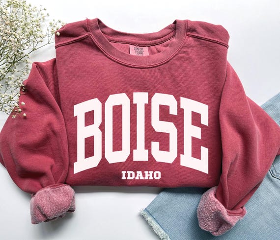 Boise Sweatshirt, Comfort Colors Boise Idaho Shirt, College Student Boise Crewneck, Game Day Tshirt Footfall Basketball Idaho Souvenir Gift