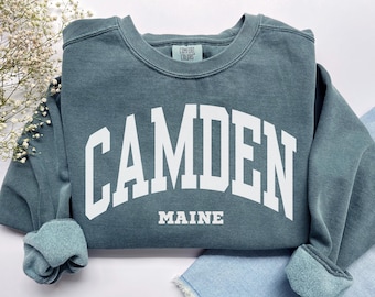 Camden Sweatshirt, Comfort Colors Camden Shirt Maine Vacation Girls Trip Souvenir Gift, Game Day Family Coastal Bachelorette Maine Crewneck