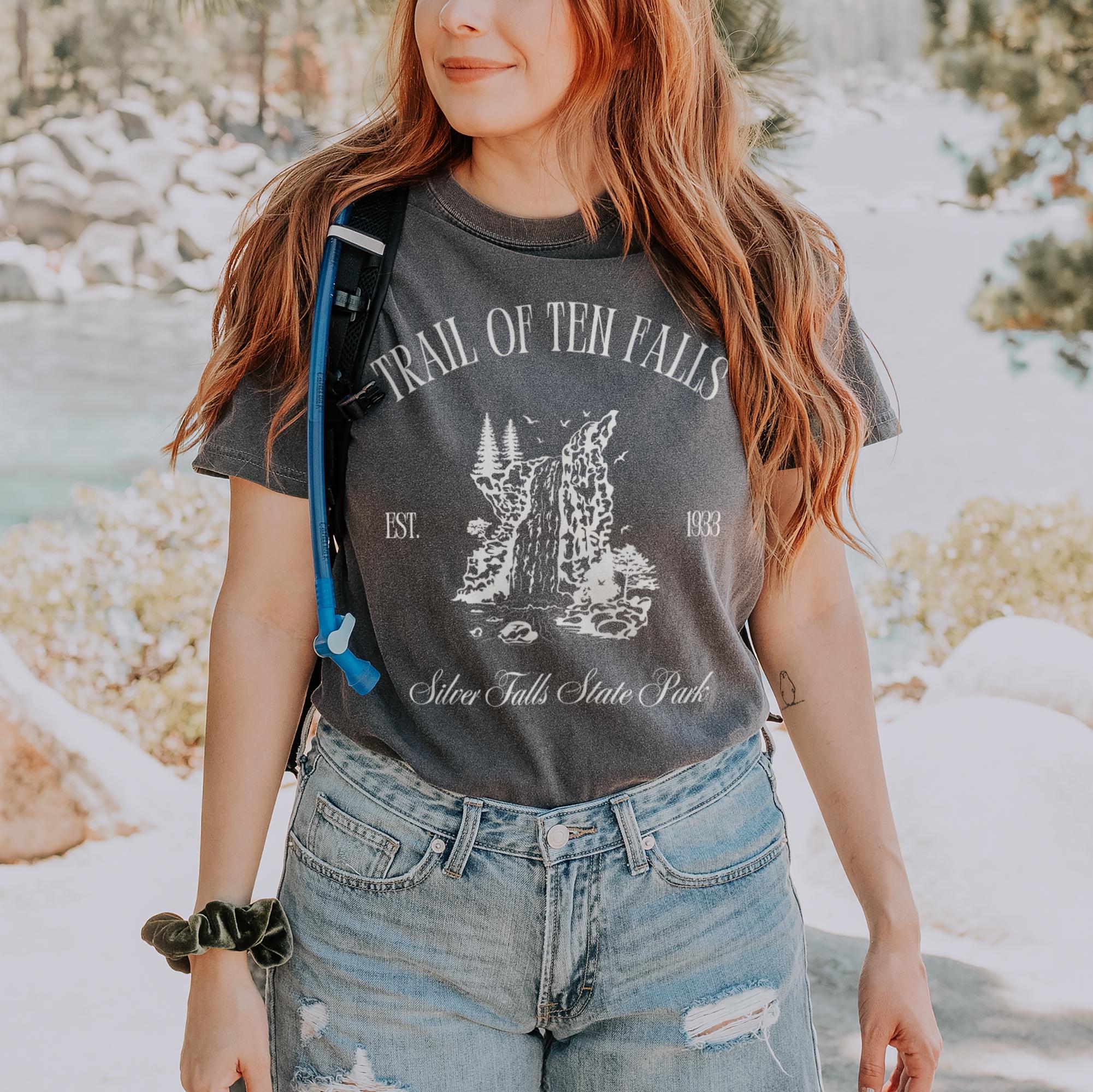 Trail of Ten Falls Shirt, Comfort Colors Silver Falls State Park Shirt, Oregon Vacation Trip Souvenir Gift, Adventure National Park Shirt