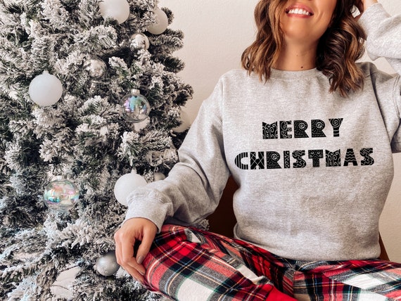 Merry Christmas sweatshirt for women cute holiday sweatshirt | Etsy