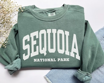 Sequoia-Nationalpark-Sweatshirt, Comfort Colors Sequoia-Nationalpark-Shirt, Rundhalsausschnitt, Souvenir-Geschenk für Kalifornien-Reisen