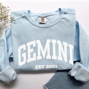 Custom Gemini Sweatshirt, Comfort Colors Custom Gemini Shirt, Gemini Gift, Custom Zodiac Shirt, Personalized Horoscope Gift, May June Gift