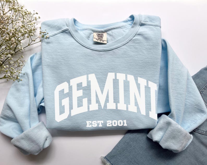Custom Gemini Sweatshirt, Comfort Colors Custom Gemini Shirt, Gemini Gift, Custom Zodiac Shirt, Personalized Horoscope Gift, May June Gift