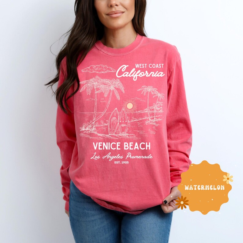Venice Beach Shirt California Sweatshirt, Comfort Colors Venice Beach Sweatshirt, California Vacation Surfing Venice Beach California Gifts