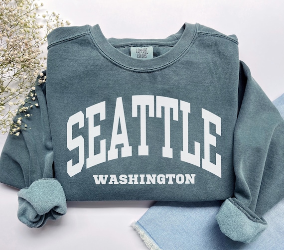 Seattle Washington Sweatshirt, Comfort Colors Seattle Shirt, Washington Vacation Trip Souvenir Gift, Sports Seattle WA Crewneck Student Gift