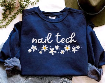 Nail Tech Sweatshirt, Comfort Colors Nail Boss Shirt Nail Technician Gift Nail Artist Sweatshirt, Nail School Gift Nail Studio Owner Gift