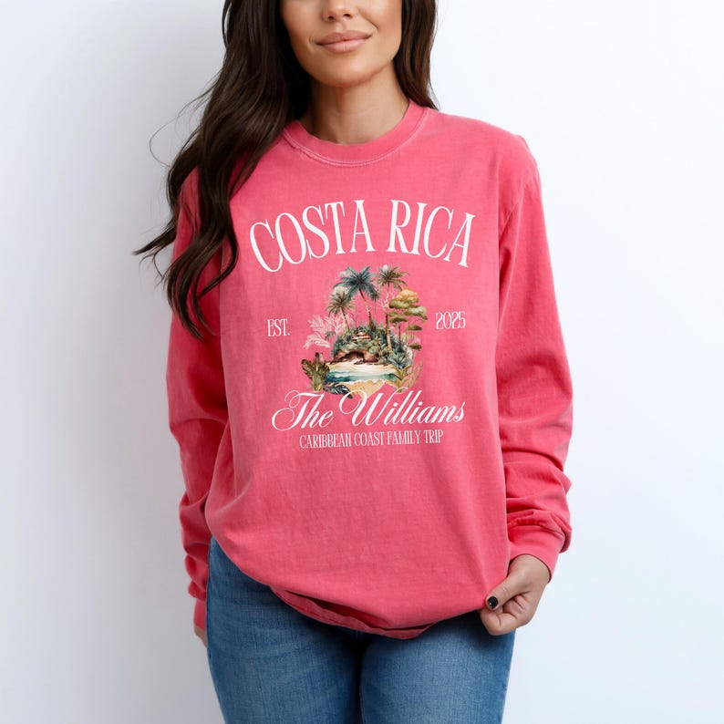 Custom Costa Rica Shirt, Comfort Colors Sweatshirt, Custom Family Vacation Sweatshirt, Costa Rica Gift, Matching Family Cruise Trip Shirt