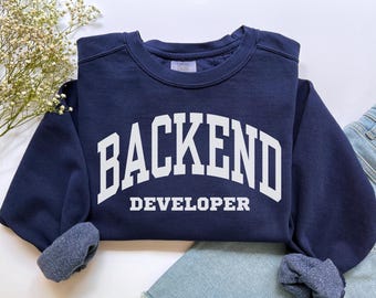 Sudadera para desarrollador de back-end, colores cómodos, camiseta de cuello redondo para programador de back-end, suéter para desarrollador de informática, desarrollador web, codificación de TI