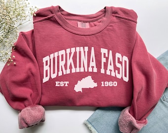 Burkina Faso Sweatshirt, Comfort Colors Burkina Faso Map Shirt Africa Vacay Vacation Trip Souvenir Gift,Burkinabe Burkina Faso Flag Crewneck