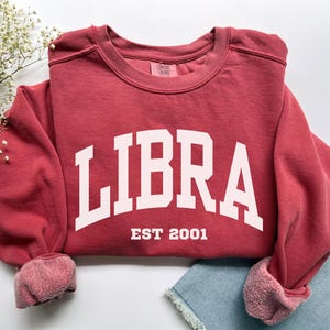 Custom Libra Sweatshirt, Comfort Colors Custom Libra Shirt, Libra Gift, Custom Zodiac Shirt, Personalized Horoscope September October Gift