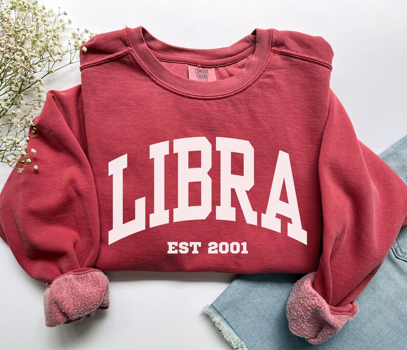 Custom Libra Sweatshirt, Comfort Colors Custom Libra Shirt, Libra Gift, Custom Zodiac Shirt, Personalized Horoscope September October Gift