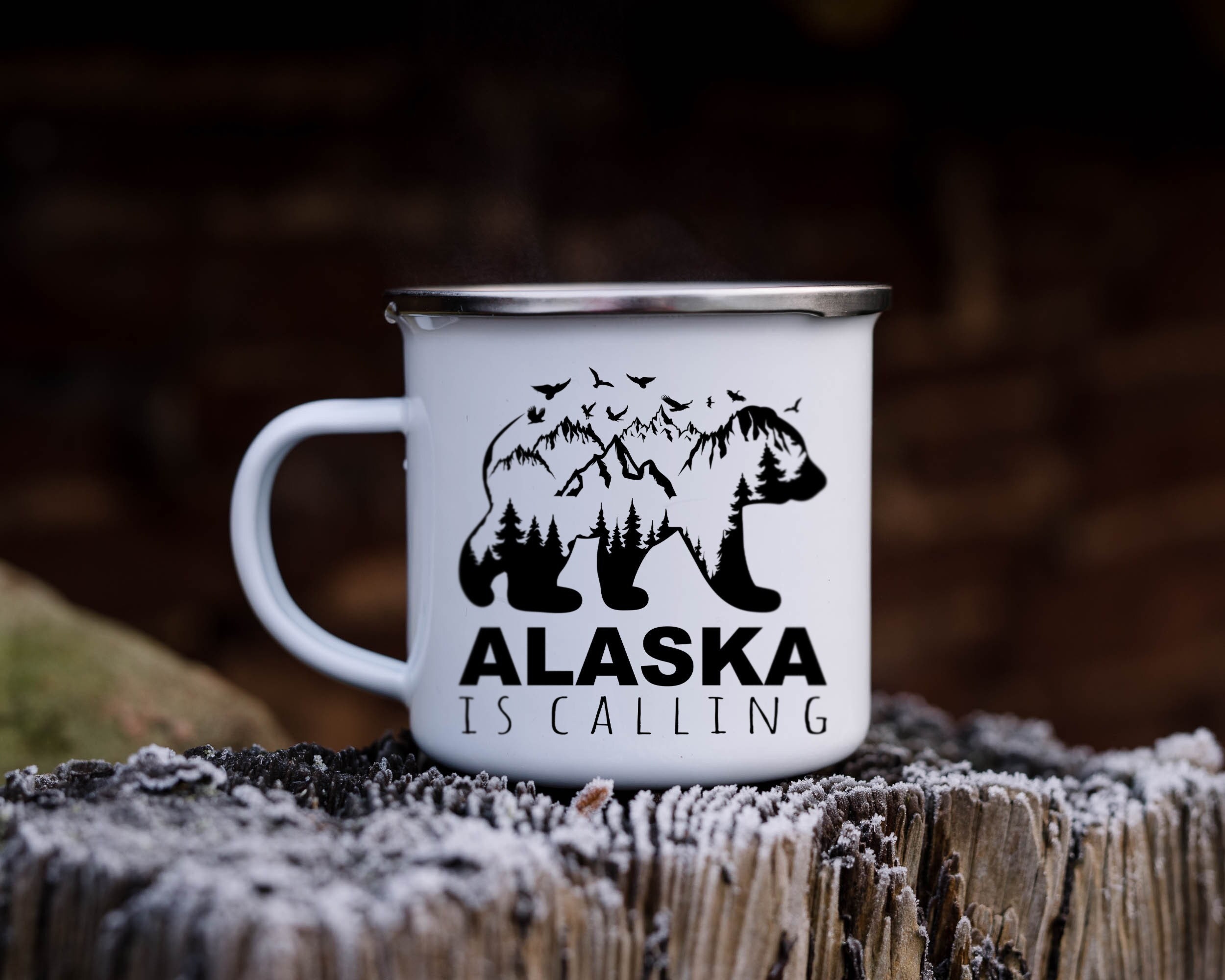 Alaska is Calling Enamel Mug, Alaska Trip Souvenir Gift Anchorage Alaska  Coffee Mug Mountain Mug, Outdoor Hiking Mug Alaska Bear Coffee Mug - Etsy