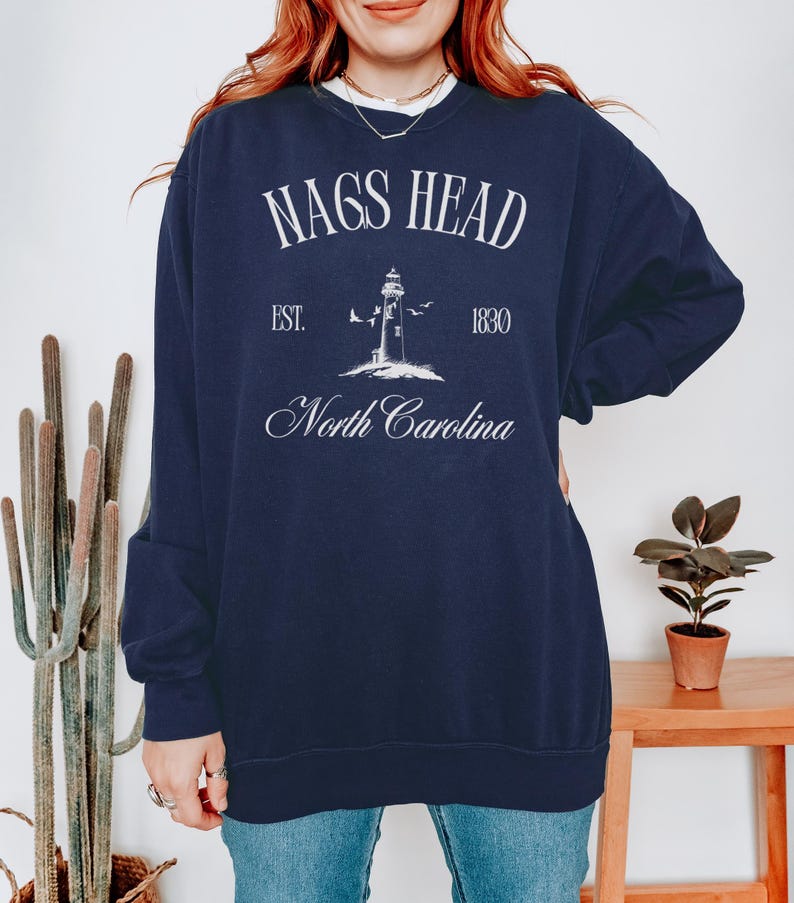 Nags Head Sweatshirt, Comfort Colors North Carolina Sweatshirt, North Carolina Vacation Trip Souvenir Gift, North Carolina Beach Crewneck