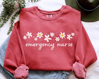 Sweat-shirt infirmière d'urgence, chemise du service des urgences aux couleurs confort, cadeau d'infirmière des urgences, sweat infirmière des urgences sweat inf.