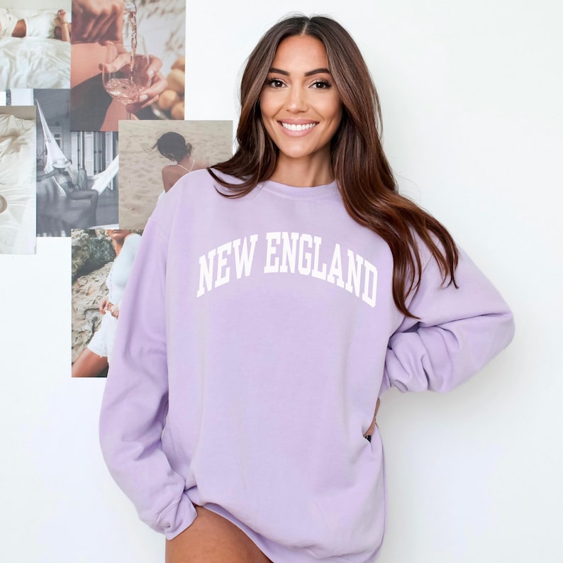 New England Sweatshirt, Comfort Colors New England Crewneck New England Sweater, Student Game Day New England Vacation Trip Souvenir Gift