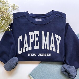Cape May Sweatshirt, Comfort Colors Cape May Shirt, New Jersey Vacation Trip Souvenir Gift, Girls Trip Vacay Beachy Crewneck New Jersey Tee