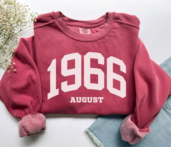 Custom Birth Year Sweatshirt, Comfort Colors Custom Birth Year Shirt 1966 Sweatshirt Turning 60 Years Old, Personalized 60th Birthday Gift