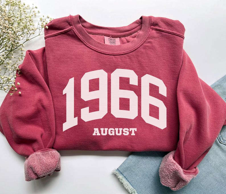 Custom Birth Year Sweatshirt, Comfort Colors Custom Birth Year Shirt 1966 Sweatshirt Turning 60 Years Old, Personalized 60th Birthday Gift