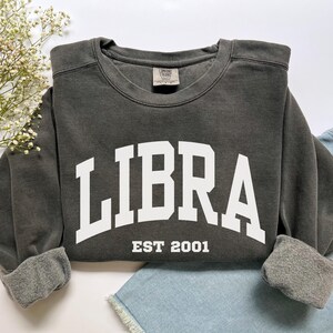 Custom Libra Sweatshirt, Comfort Colors Custom Libra Shirt, Libra Gift, Custom Zodiac Shirt, Personalized Horoscope September October Gift