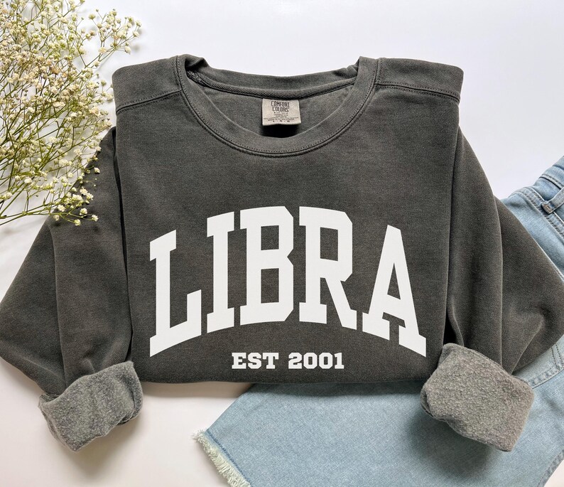 Custom Libra Sweatshirt, Comfort Colors Custom Libra Shirt, Libra Gift, Custom Zodiac Shirt, Personalized Horoscope September October Gift