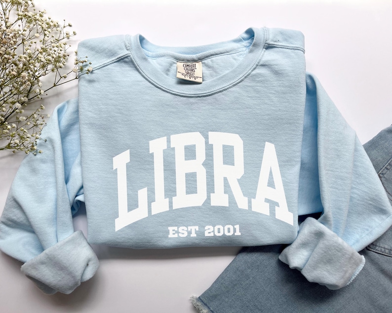 Custom Libra Sweatshirt, Comfort Colors Custom Libra Shirt, Libra Gift, Custom Zodiac Shirt, Personalized Horoscope September October Gift