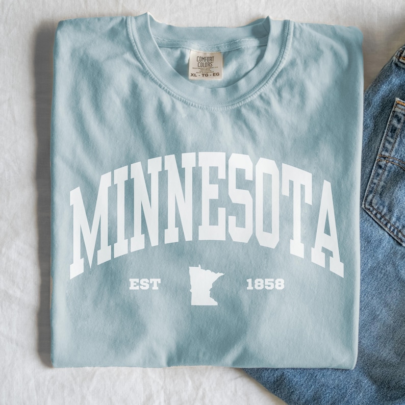Minnesota Sweatshirt, Comfort Colors Minnesota Shirt, Minnesota Vacation Trip Souvenir Gift, Midwest College Student Gift Minnesota Crewneck