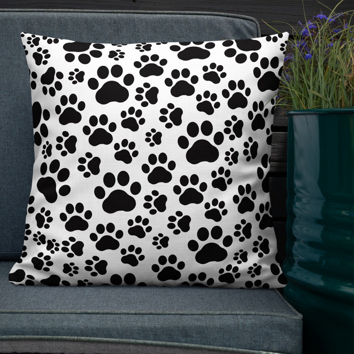 Paw Print Pillow, Dog Pillow Case, Dog Pillowcase, Dog Lover Pillow