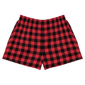 Women Christmas shorts pajamas buffalo plaid holiday jammies athletic workout gym shorts Christmas pyjamas family matching Christmas pjs
