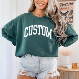 Custom Sweatshirt, Comfort Colors Personalized Gift for Her, Custom Crewneck Aesthetic Sweatshirt, Customize Shirt, Trendy Custom Name Shirt