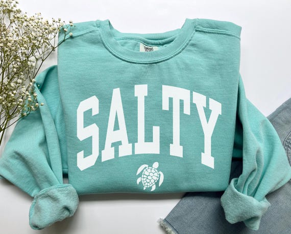 Salty Sweatshirt, Comfort Colors Salty Shirt, Beach Sweatshirt, Spring Break Girls Trip Beachy Sweatshirt, Trendy Summer Vacation Crewneck