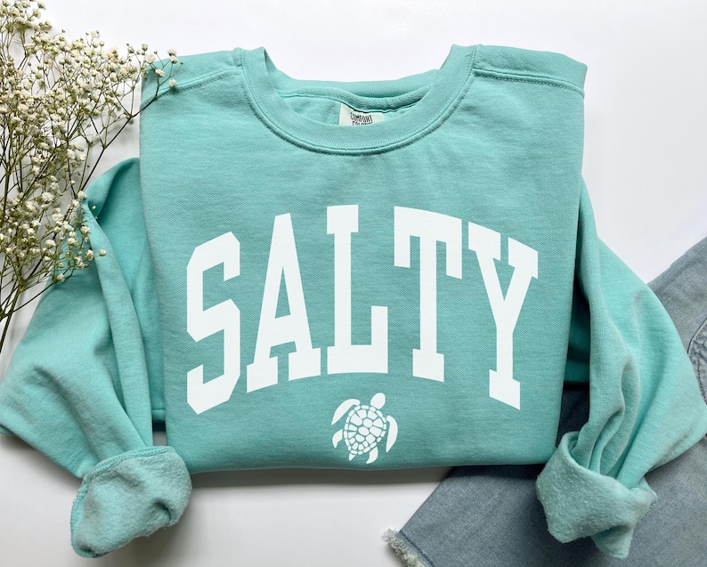 Salty Sweatshirt, Comfort Colors Salty Shirt, Beach Sweatshirt, Spring Break Girls Trip Beachy Sweatshirt, Trendy Summer Vacation Crewneck