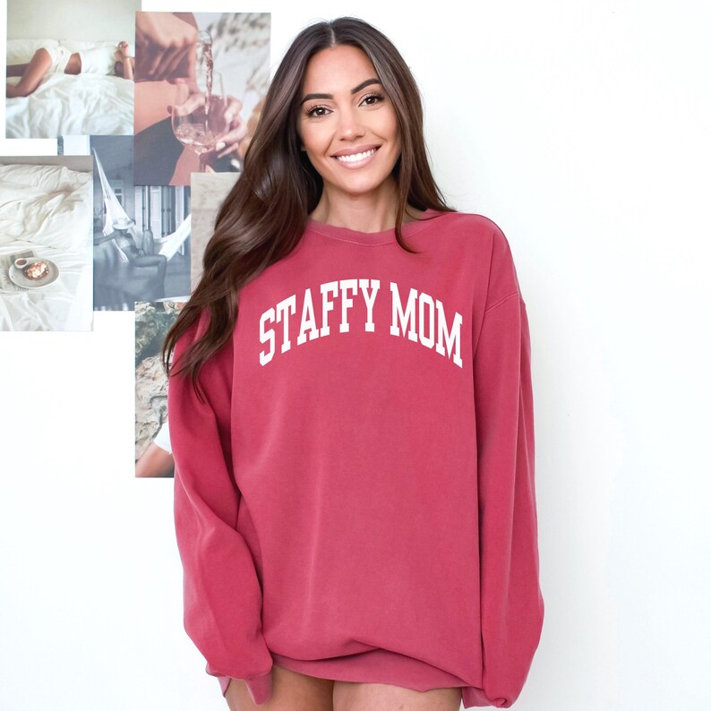 Staffy Mom Sweatshirt, Comfort Colors Staffy Mom Shirt,  Staffordshire Bull Terrier Shirt, Dog Mom Gifts, Dog Mama Shirt, Dog Mom Sweatshirt