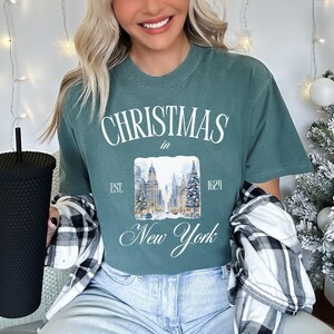 Christmas in New York Sweatshirt, Comfort Colors NYC Shirt, New York Christmas Vacation Trip, New York City Shirt, NYC Xmas in New York Tee