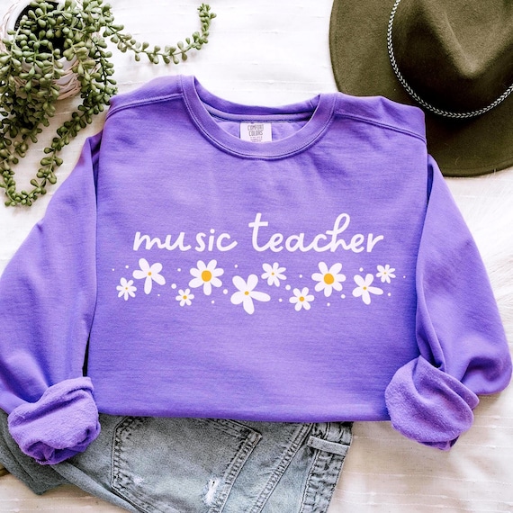 Music Teacher Sweatshirt, Comfort Colors Music Teacher Shirt Music Teacher Gift Teacher Appreciation, Piano Choir Chorus Gift For Musician