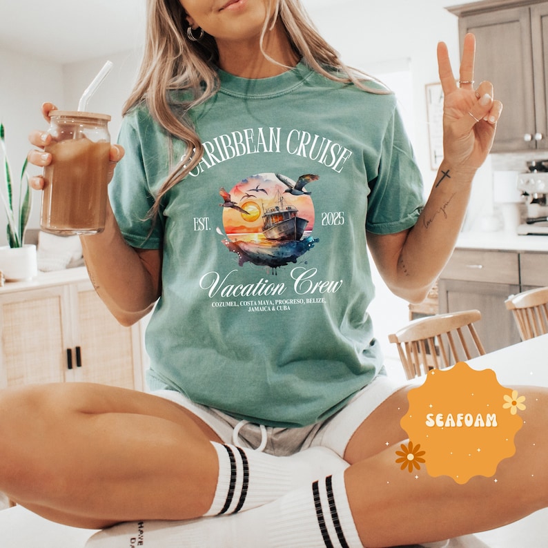 Custom Caribbean Cruise Shirt, Comfort Colors® Sweatshirt, Custom Cruise Shirts, Family Vacation Trip 2024, Personalized Group Cruise Shirts