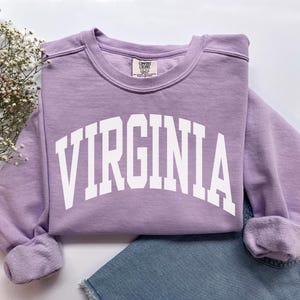 Virginia Sweatshirt, Comfort Colors Virginia Shirt Virginia Family Vacation Trip Souvenir Gift, Game Day Tee Student Sports Virginia Tshirt