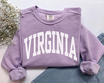 Virginia Sweatshirt, Comfort Colors Virginia Shirt Virginia Family Vacation Trip Souvenir Gift, Game Day Tee Student Sports Virginia Tshirt