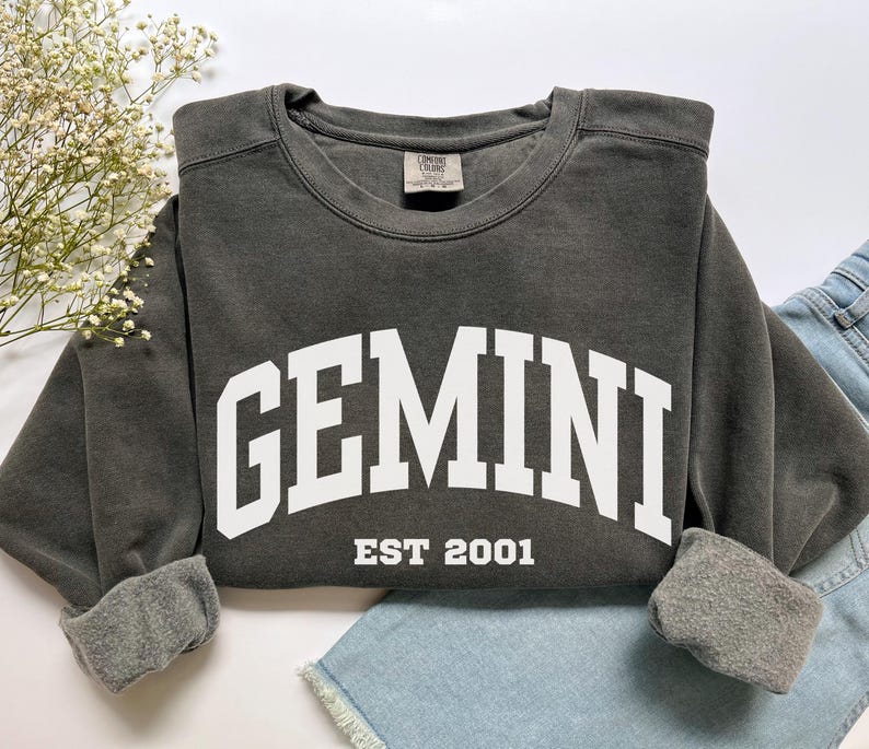 Custom Gemini Sweatshirt, Comfort Colors Custom Gemini Shirt, Gemini Gift, Custom Zodiac Shirt, Personalized Horoscope Gift, May June Gift