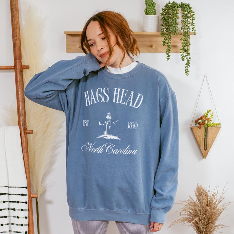 Nags Head Sweatshirt, Comfort Colors North Carolina Sweatshirt, North Carolina Vacation Trip Souvenir Gift, North Carolina Beach Crewneck