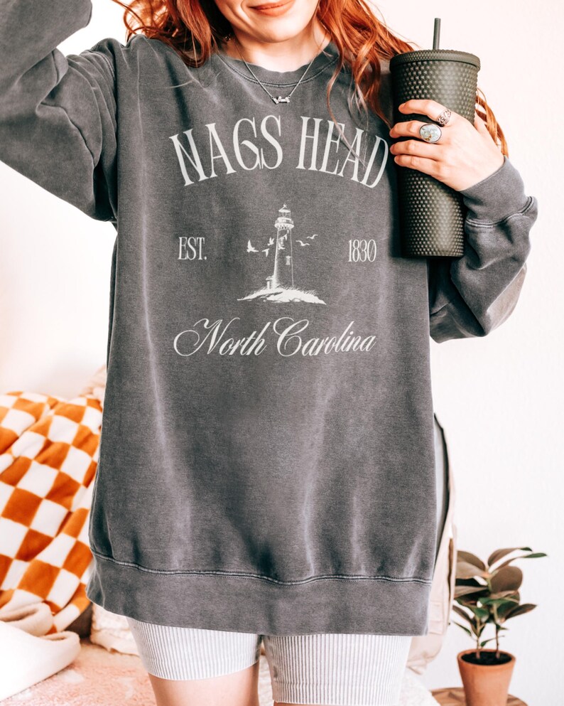 Nags Head Sweatshirt, Comfort Colors North Carolina Sweatshirt, North Carolina Vacation Trip Souvenir Gift, North Carolina Beach Crewneck