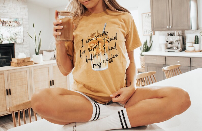 Latte Coffee Shirt, Comfort Colors Iced Coffee Shirt, Coffee Lover Gift for Her, Long Sleeve Iced Latte Cappuccino Tee, Coffee Addict Tshirt