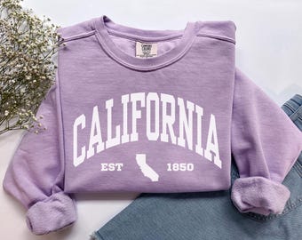 California Sweatshirt, Comfort Colors California Shirt California Sweater California Vacation Trip Souvenir Gift, California Map Crewneck