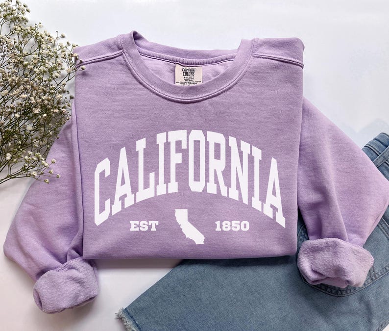 California Sweatshirt, Comfort Colors California Shirt California Sweater California Vacation Trip Souvenir Gift, California Map Crewneck