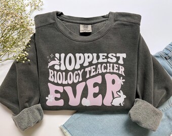 Ostern-Biologie-Lehrer-Shirt, Komfortfarben Biologie-Lehrer Sweatshirt Ostern Biologie-Lehrer Geschenk, Wissenschaftslehrer Geschenk für neue Lehrer